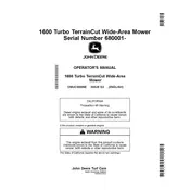 John Deere 1600 Turbo Mower manual cover