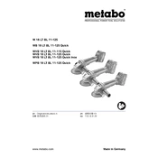 Metabo W 18 LT BL 11-125 Grinder manual cover