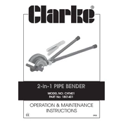 Clarke 1801401 2 in 1 Pipe Bender manual cover