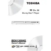 Toshiba BDX1300KE Disc Player manual cover