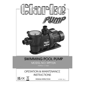 Clarke 7175031 SPP10A Swimming Pool Pump manual cover