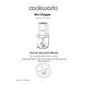 Cookworks 9372980 CH1117BN Chopper manual cover