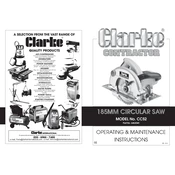 Clarke 6462040 CCS2 185mm Circular Saw manual cover