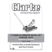 Clarke 7623060 CTJ2000A 2 Tonne Aluminium Racing Jack manual cover