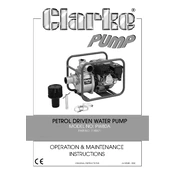 Clarke 7140671 PW80A Petrol Driven Water Pump manual cover