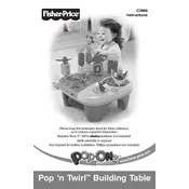 Fisher Price Mattel PopOnz Pop n Twirl Building Table C3969 Toy manual cover