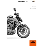 KTM Duke 390 2022 Motorcycle manual cover