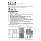 Sealey TA201 Analyser manual cover