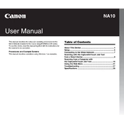 Canon NA10 manual cover