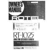 Rotel RT-1025 Tuner manual cover