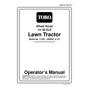 Toro Wheel Horse 14-38XLE 71220 Tractor manual cover