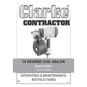 Clarke 3110295 CON15 15 Degreee Coil Nailer manual cover