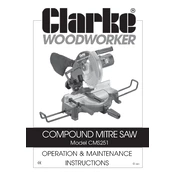 Clarke 6500768 CMS251 Compound Mitre Saw manual cover