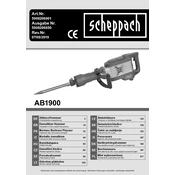 Scheppach AB1900 5908206901 Demolition Hammer manual cover