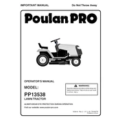 Poulan Pro PP13538 Tractor manual cover