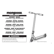 Mongoose Rise 100 Pro R6314 Scooter manual cover