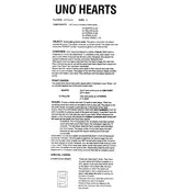 UNO Mattel Hearts Game 42010 Card Game manual cover