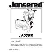 Husqvarna J627ES Snow Thrower manual cover