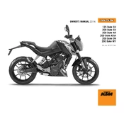 KTM Duke 125 EU 2014 Motorcycle manual cover