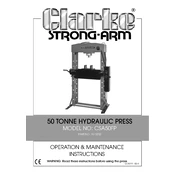 Clarke 7615202 CSA50FP 50 Tonne Hydraulic Press manual cover