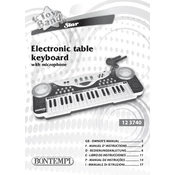 Bontempi 12 3740 Electronic Table Keyboard manual cover