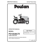 Poulan Pro PO15538LTX Tractor manual cover