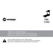 Horizon Fitness T101-04 Treadmill manual cover