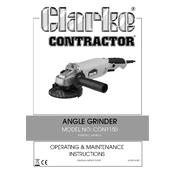 Clarke 6474015 CON1150 Angle Grinder manual cover