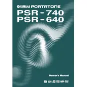 Yamaha PSR-640 Keyboard manual cover