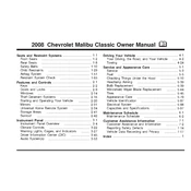 Chevrolet Malibu Classic 2008 manual cover