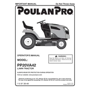 Poulan Pro PP20VA42 Tractor manual cover