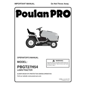 Poulan Pro PBGT27H54 Tractor manual cover