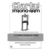 Clarke 7615103 AHP16 15 Tonne Hydraulic Press manual cover