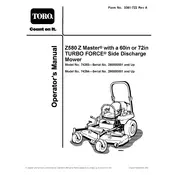 Toro Z Master Z580 74254 Mower manual cover