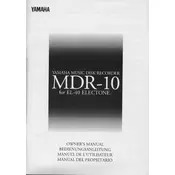 Yamaha Electone MDR-10 Disk Recorder manual cover