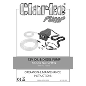 Clarke 7610100 CFTP12 12V Oil Diesel Pump manual cover