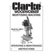 Clarke 6500010 CBM2 Mortising Machine manual cover