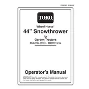 Toro Wheel Horse 44-inch 79361 Snow Thrower manual cover