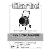 Clarke 6925458 Devil 7030 30KW Electric Fan Heater manual cover