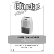 Clarke 6470652 DH20 20 Litre Dehumidifier manual cover