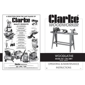 Clarke 6500670 CWL-20RV Woodlathe manual cover