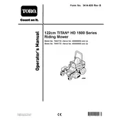 Toro Titan HD 1500 Series 122-cm 74447TE Mower manual cover