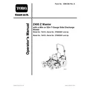 Toro TimeCutter Z400 74410 Mower manual cover