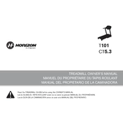 Horizon Fitness CT5.3 2012 Treadmill manual cover