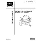 Toro CM-1258Y-SD 68011 Mixer manual cover