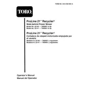 Toro ProLine Recycler 21-inch 22140 Mower manual cover