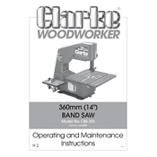 Clarke 6460080 CBS355 360mm 14 Inch Bandsaw manual cover