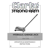 Clarke 7623045 CTJ2001G Hydraulic Garage Jack manual cover