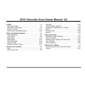 Chevrolet Aveo 2010 manual cover