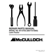 McCulloch M115T92 manual cover